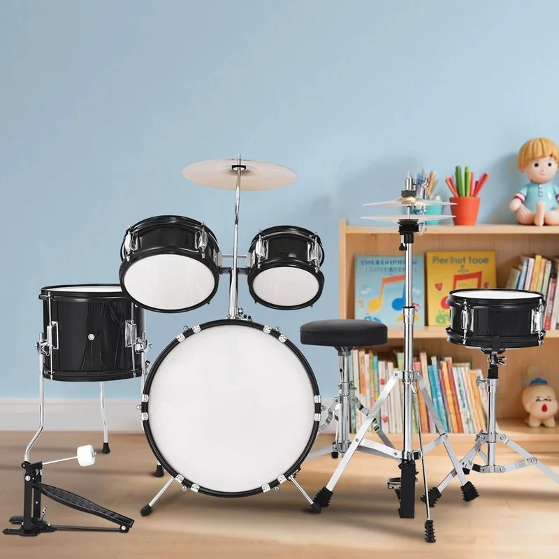 5tlg Schlagzeug Set Drum Kit Kinder Bassdrum