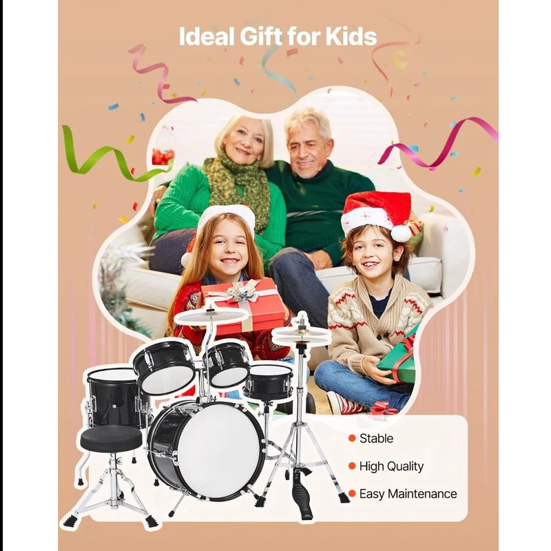 5tlg Schlagzeug Set Drum Kit Kinder Bassdrum
