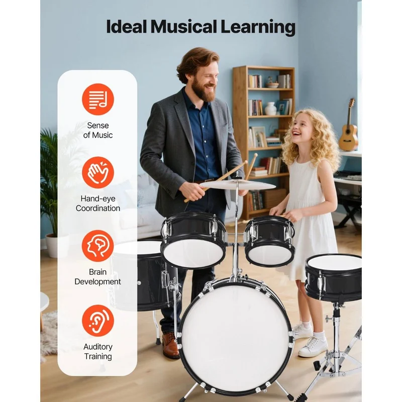 5tlg Schlagzeug Set Drum Kit Kinder Bassdrum