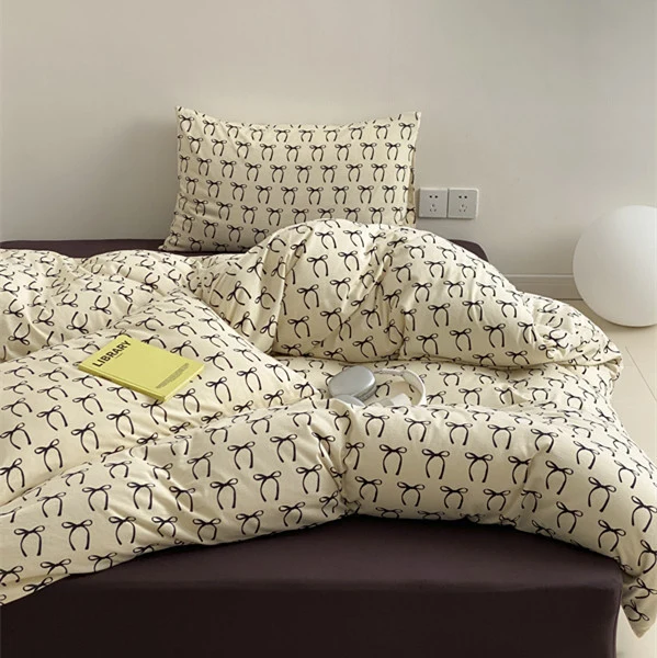Kinder-Bettwäsche-Set mit niedlichem Auto-Bären-Motiv aus weicher Baumwollmischung