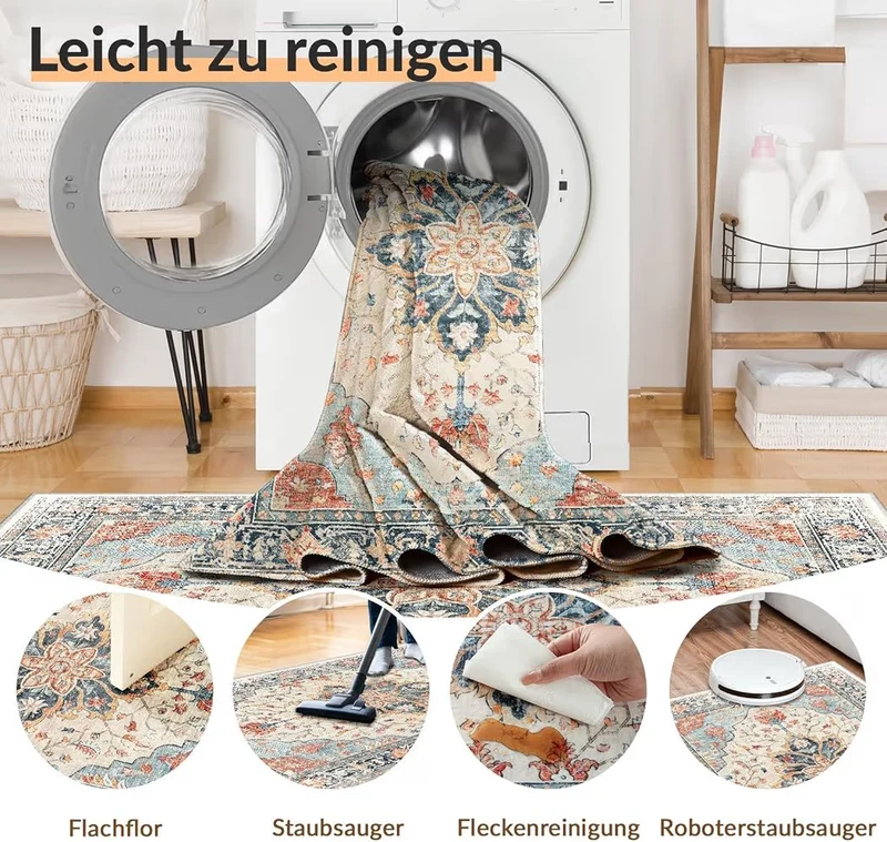 Vintage Teppich Antik Wohnzimmer Schlafzimmer Kurzflor