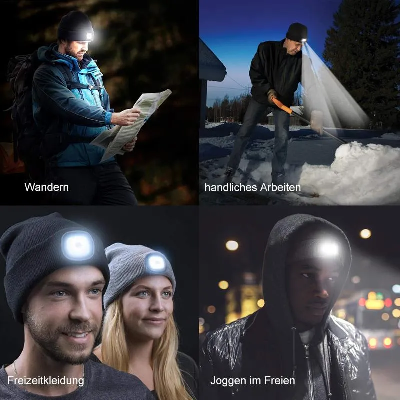 Skanto | Beanie-Mütze mit abnehmbarer LED-Stirnlampe