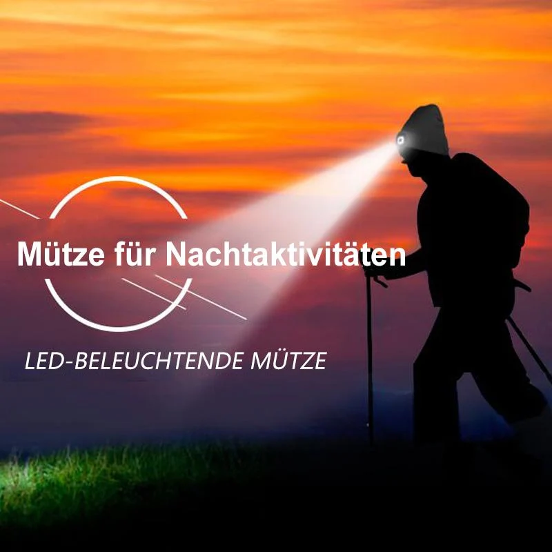 Skanto | Beanie-Mütze mit abnehmbarer LED-Stirnlampe