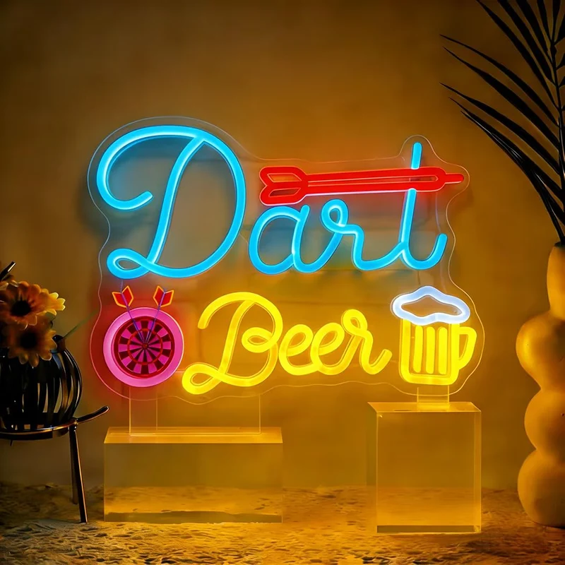 LED Neon Schilt Dart Beer Bier Neonlicht USB Bar