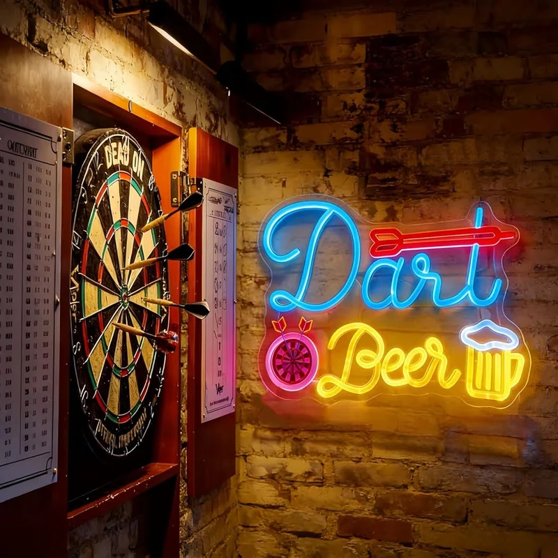 LED Neon Schilt Dart Beer Bier Neonlicht USB Bar