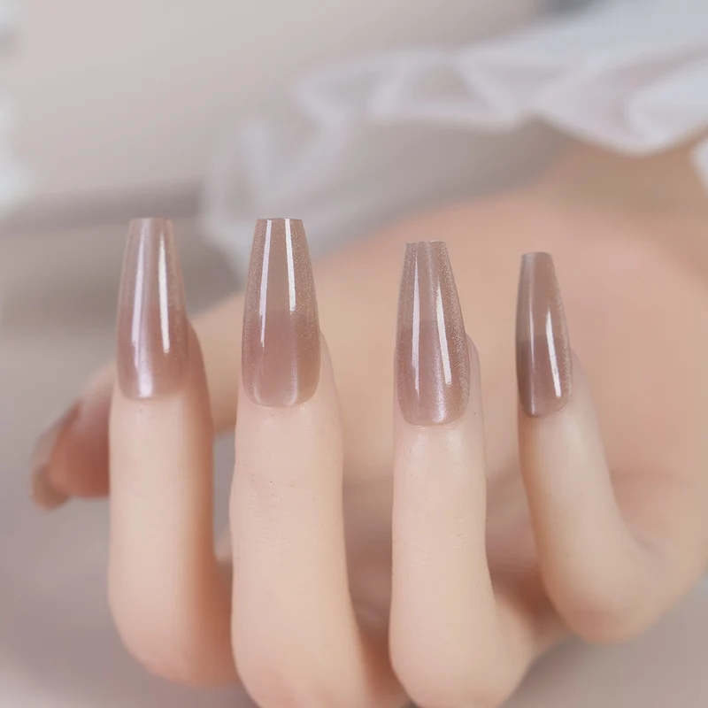 Lange-Stiletto Glänzende Press-On Nägel