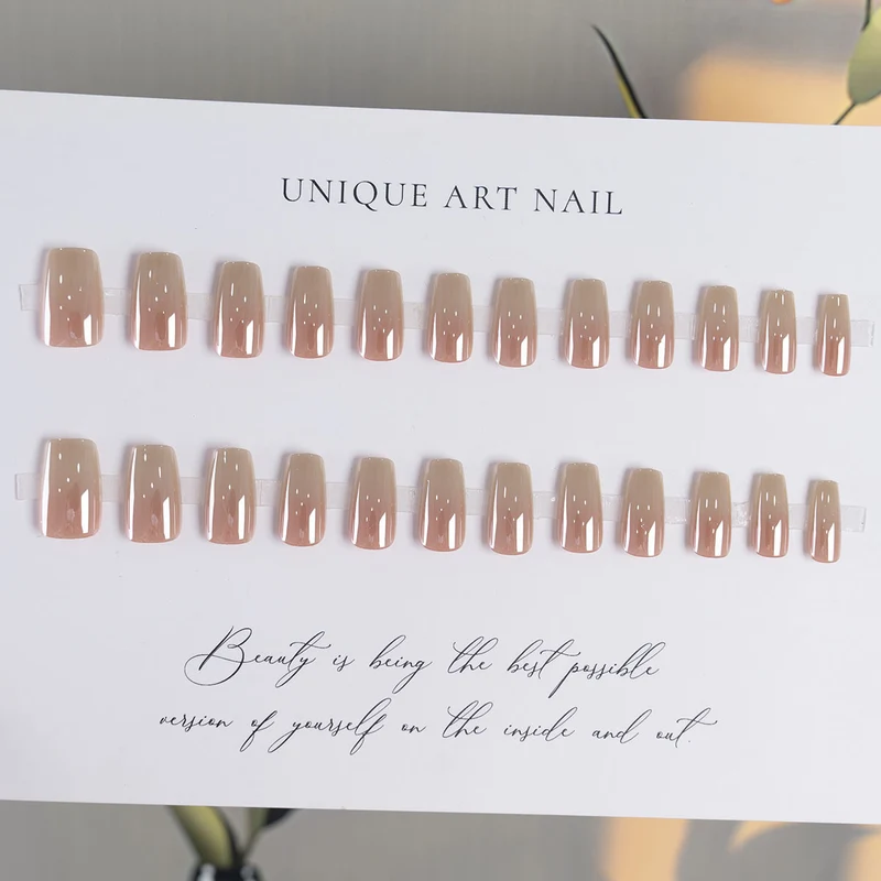 Langanhaltendes glänzendes Press-On-Nagelset