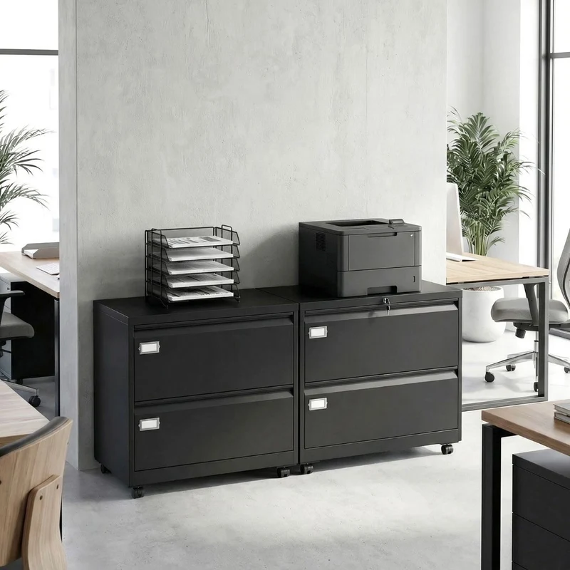 Rollcontainer 2 Schubladen Aktenschrank Schrank Büroschrank