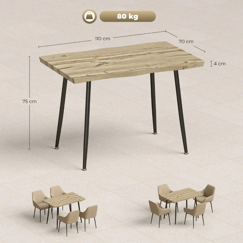Esstisch 110x70cm Küchentisch 4 Personen