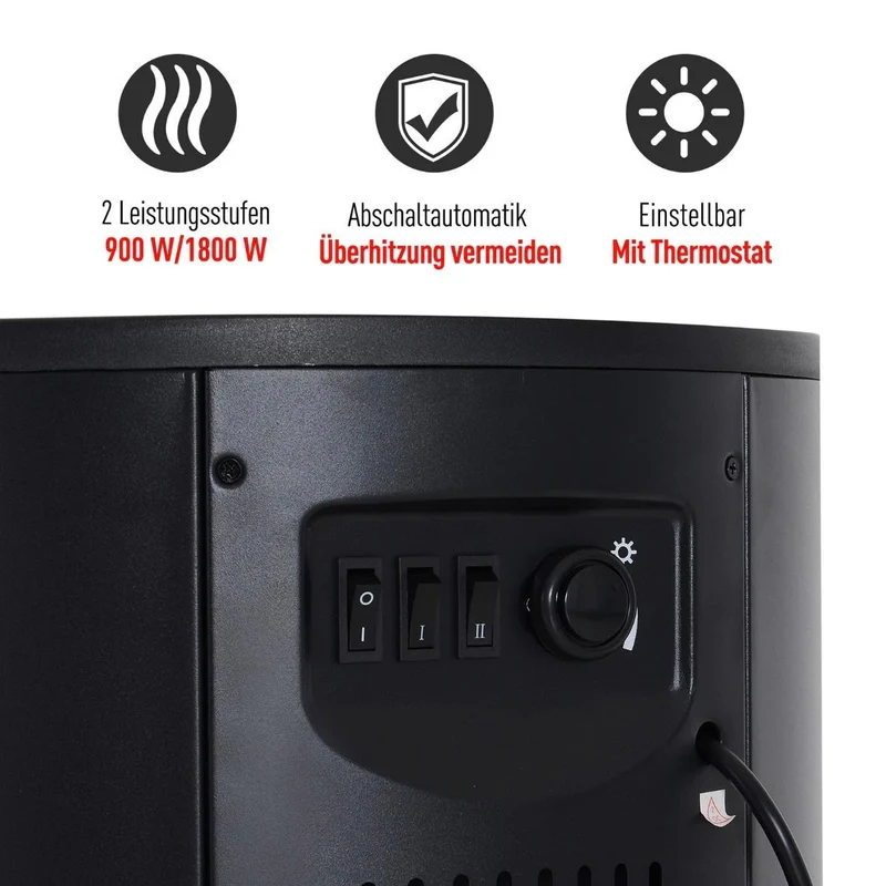 LED Elektrokamin Wandkamin Standkamin Kaminofen mit Flammeneffekt