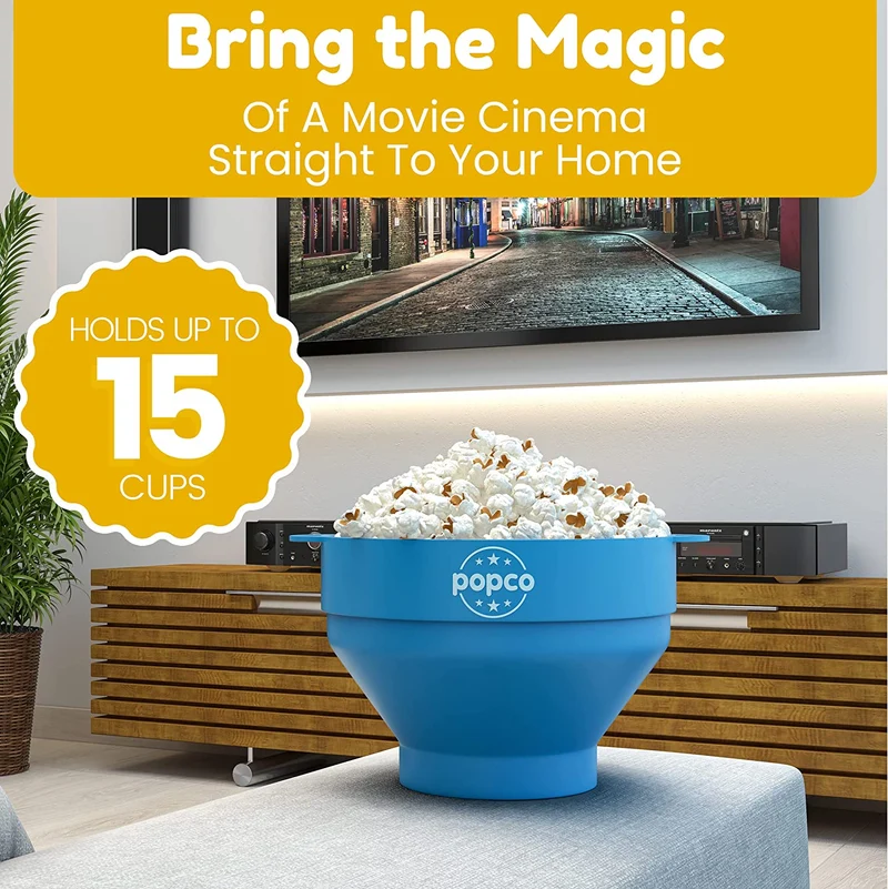 Get that perfect pop every time with this collapsible microwave popcorn popper