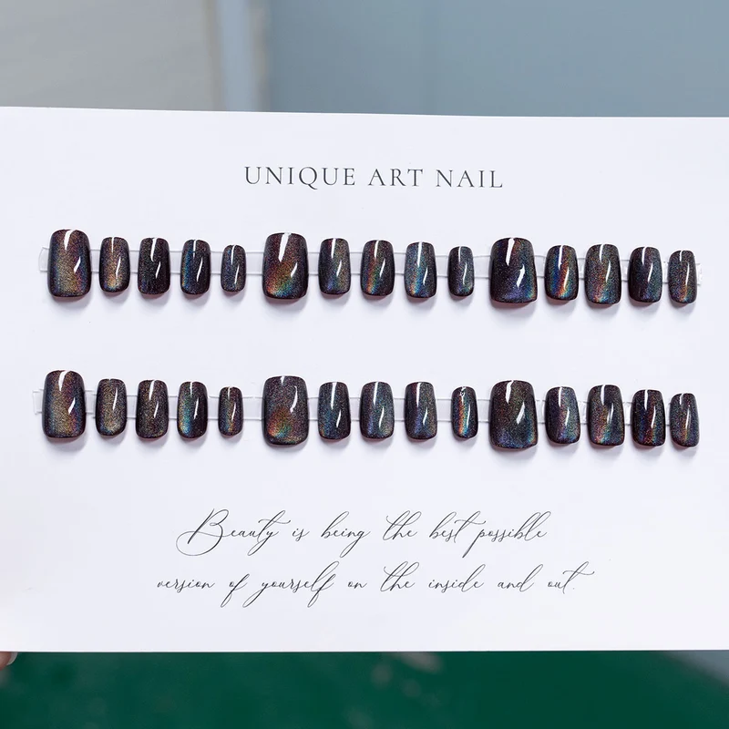 Iridescent Glitter Press-On Nägel
