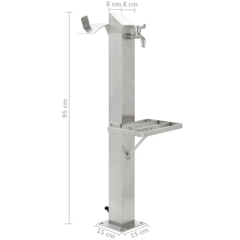 Wassersäule Edelstahl 95cm Brunnen