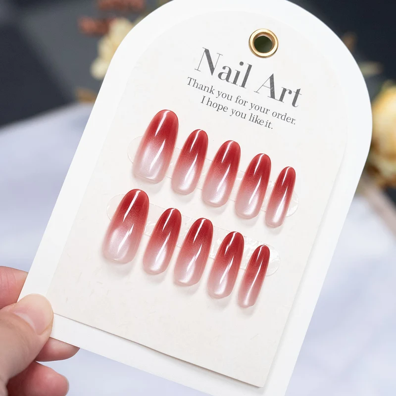 Ombre Stiletto Press-On Nägel mit Glitzerakzenten