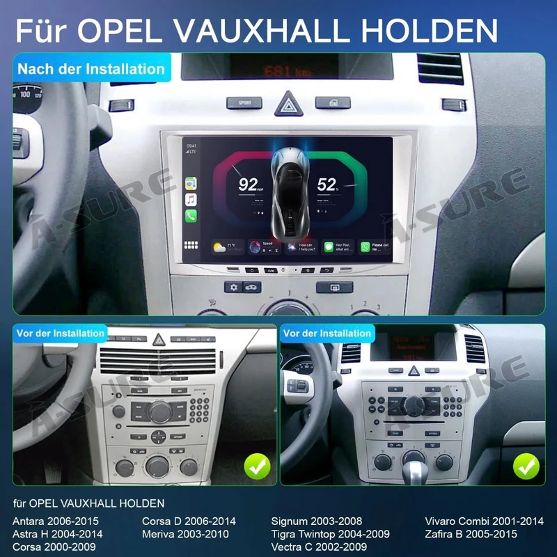 Android14 Apple Carplay Autoradio Für Opel Astra H Vectra Corsa C D Zafira B SWC