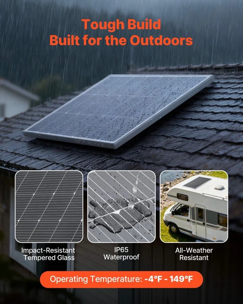 Solarmodul Monokristallin 200W PV Solarpanel Balkonkraftwerk