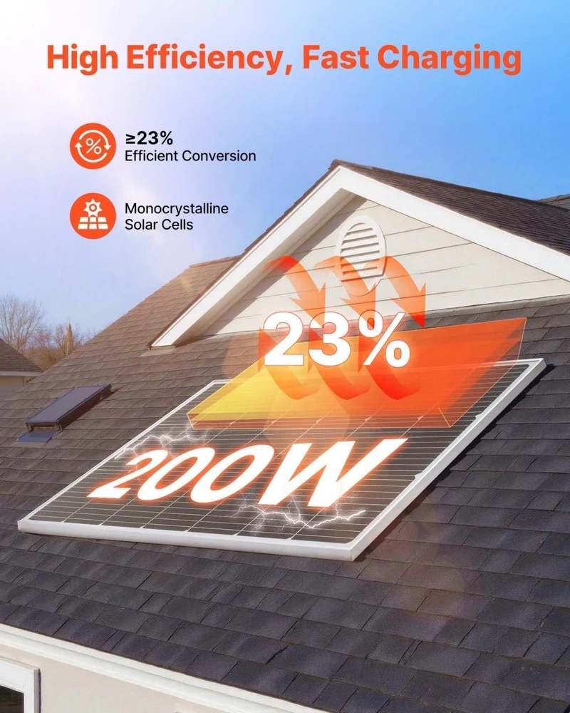 Solarmodul Monokristallin 200W PV Solarpanel Balkonkraftwerk