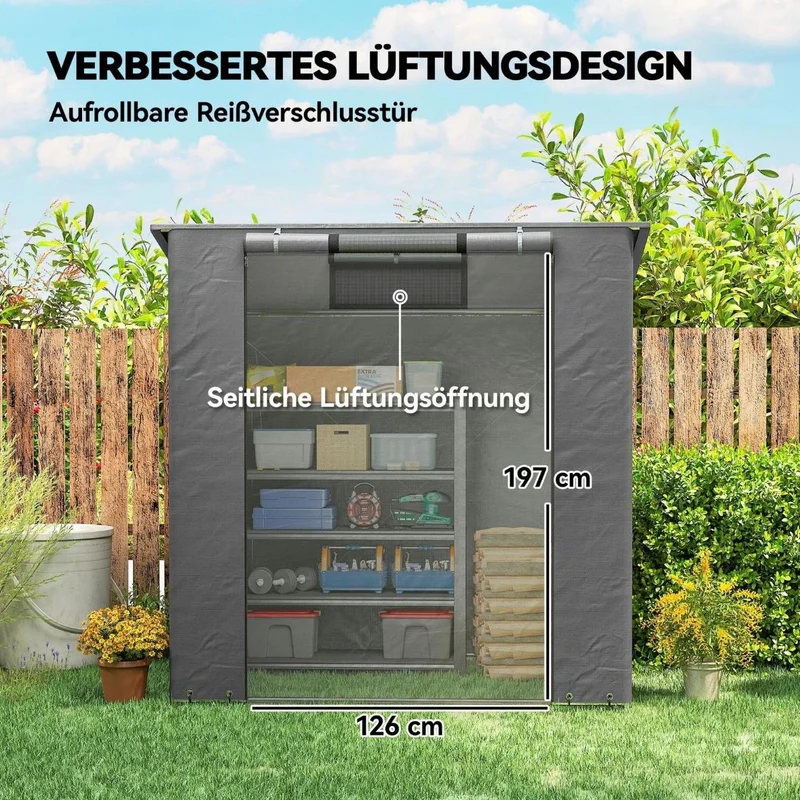 Zeltgarage 1,9x1,2m Wasserdicht Garagenzelt Reißverschlusstür