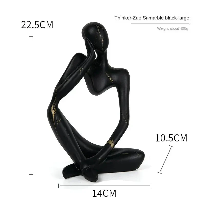 Skanto | Bunte Graffiti Abstrakte Harz Handgemachte Kunstwerk Skulptur Denker Figur Statue Heimdekor Innen Büro Schreibtisch Schmuck