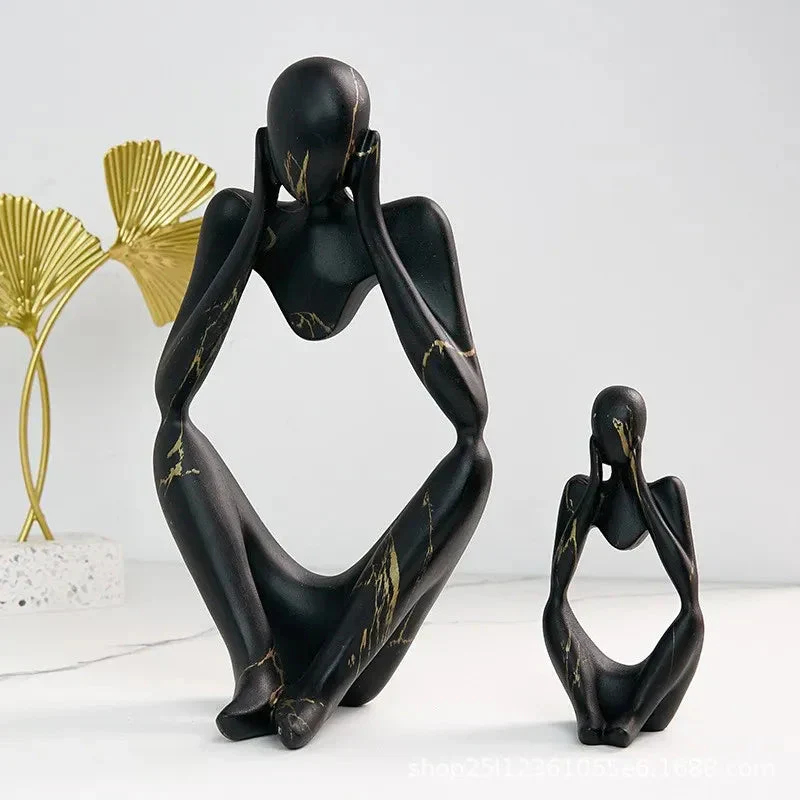 Skanto | Bunte Graffiti Abstrakte Harz Handgemachte Kunstwerk Skulptur Denker Figur Statue Heimdekor Innen Büro Schreibtisch Schmuck