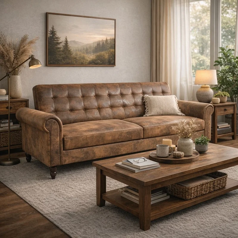 Antikes Schlafsofa Kunstleder Sofa Bettsofa Schlafcouch Vintage