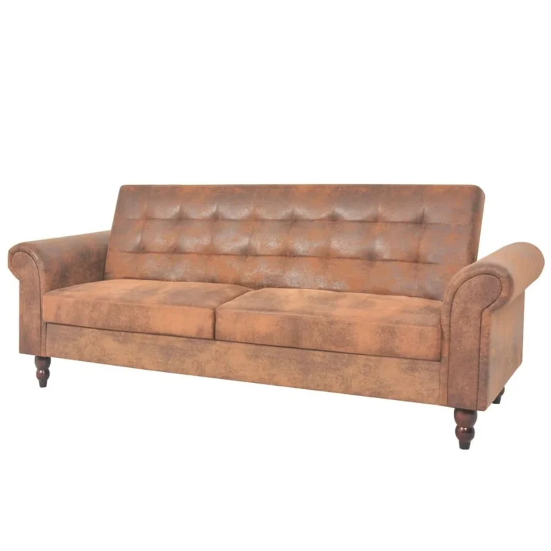 Antikes Schlafsofa Kunstleder Sofa Bettsofa Schlafcouch Vintage