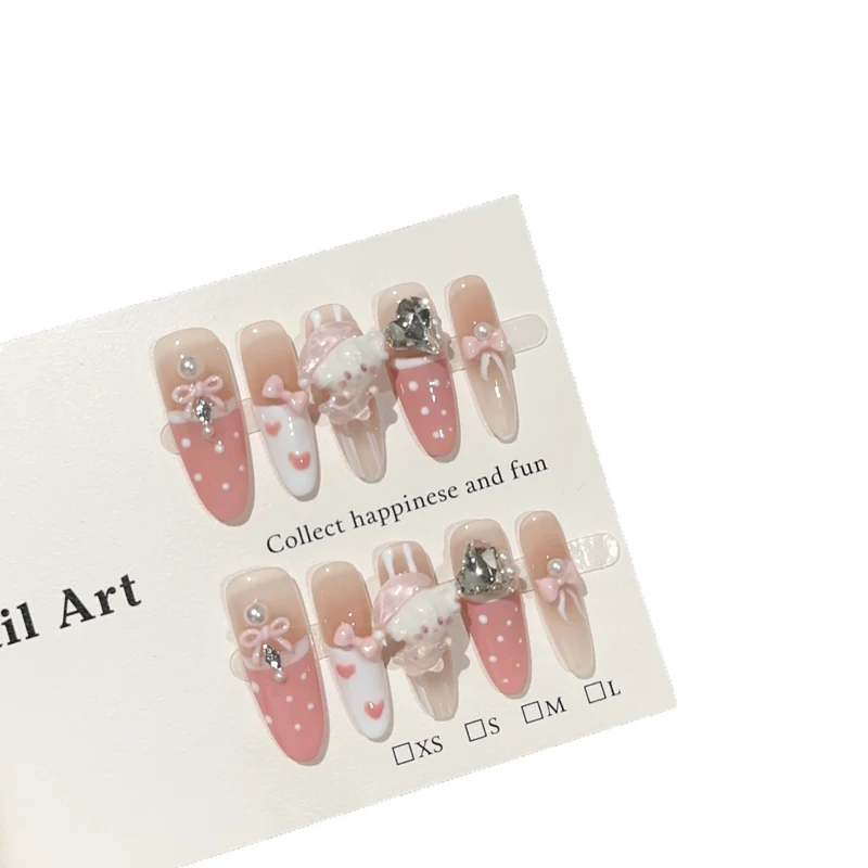 Dekorativer 3D Cartoon-Themen Druck-on Nagelset