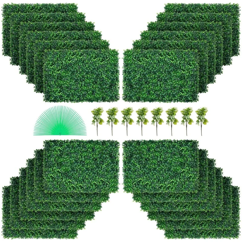 24x Künstliche Pflanzenwand Sichtschutz Hecke