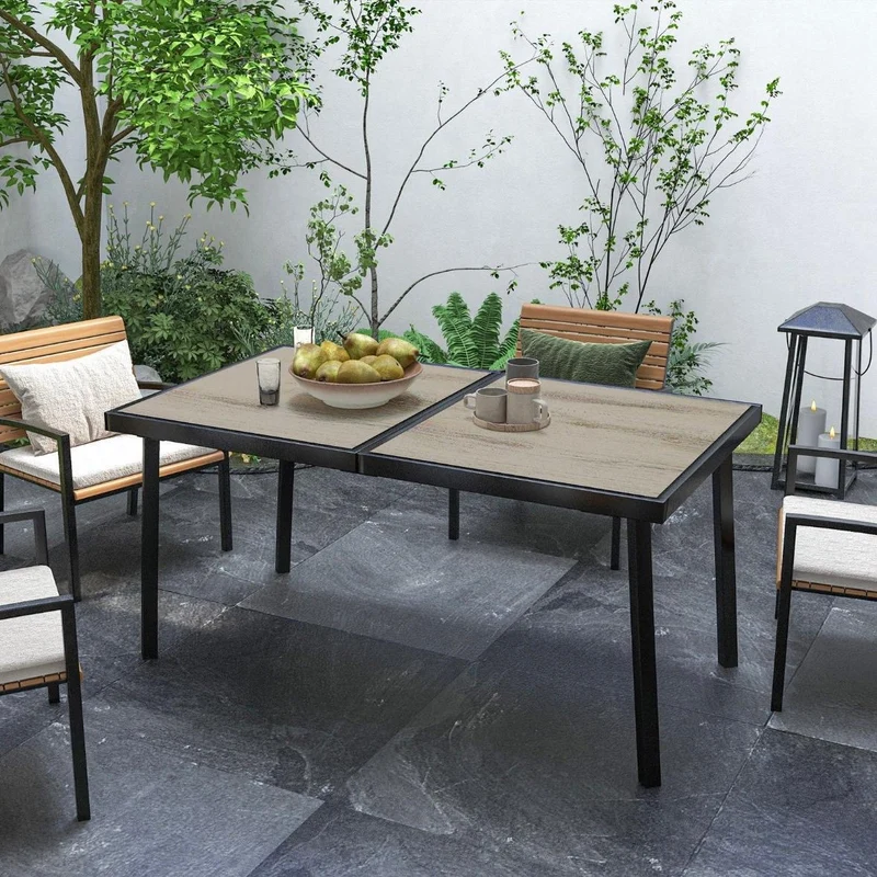 Gartentisch 6 Personen Holzoptik