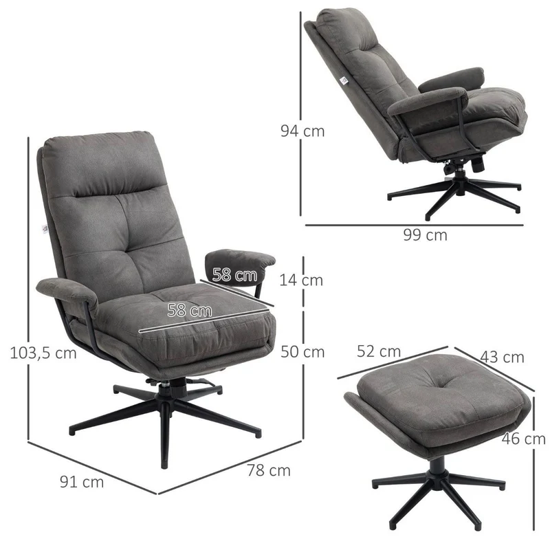 Relaxsessel Hocker Drehbarer Fuß