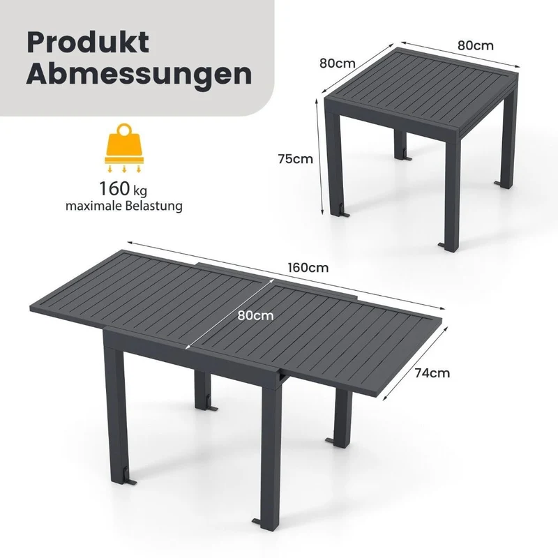 Gartentisch Aluminium Terrassentisch