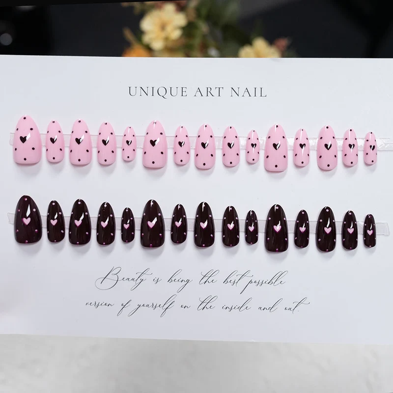 Herz Muster Nagel Kunst