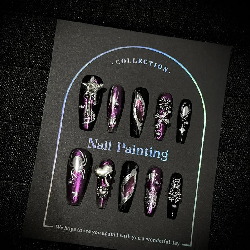 Künstlerisches Spinnen-Themen Press-On Nagelkunst Set
