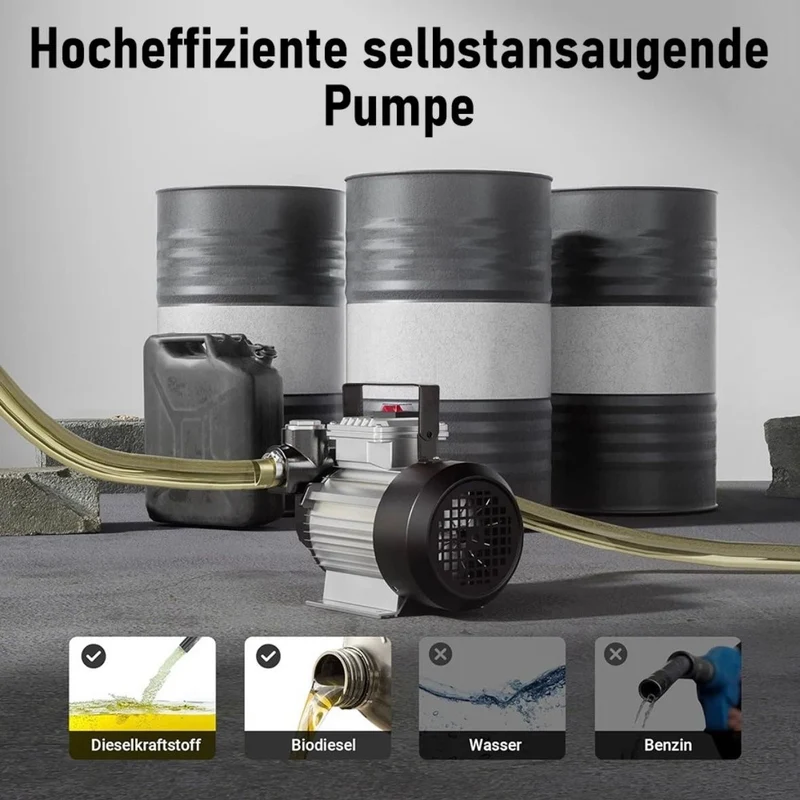 Heizöl- und Dieselpumpe 230V/550W 60l/min Selbstansaugende Heizölpumpe