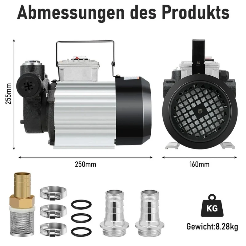 Heizöl- und Dieselpumpe 230V/550W 60l/min Selbstansaugende Heizölpumpe