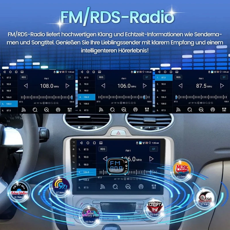 Autoradio für Ford Focus MK2 MK II 2004-2011 Android 15 Apple Carplay
