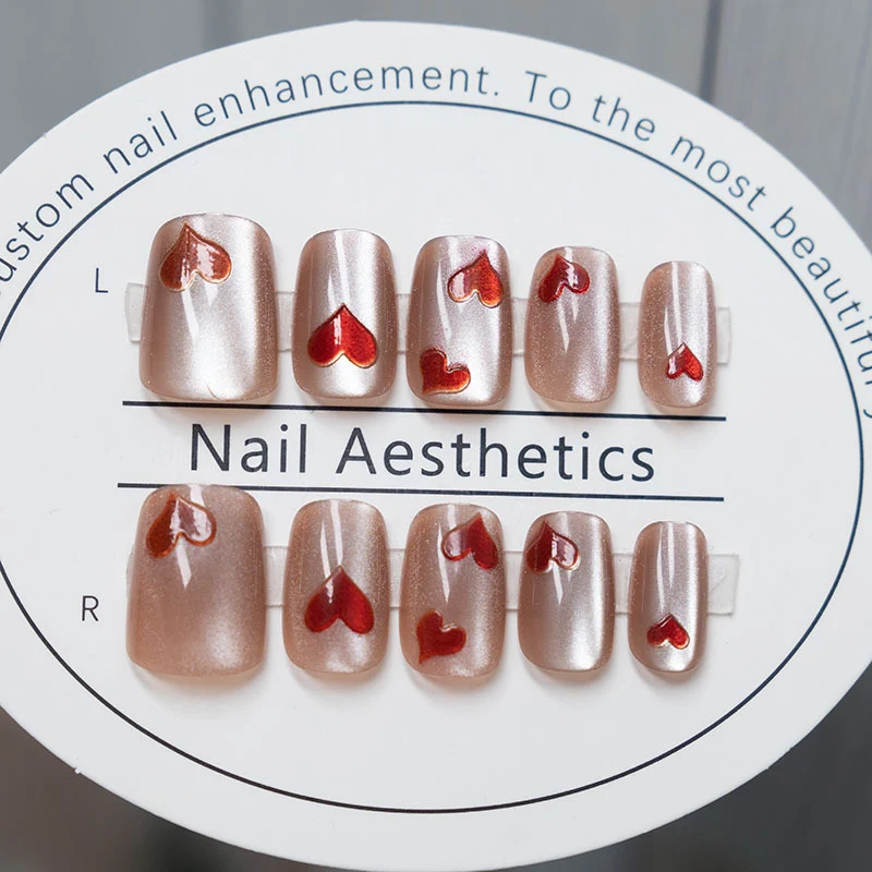 Herz-Design Press-On Nagel Set