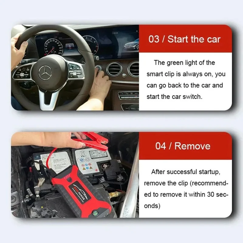 Auto KFZ Starthilfe Jump Starter 12V Ladegerät Powerbank