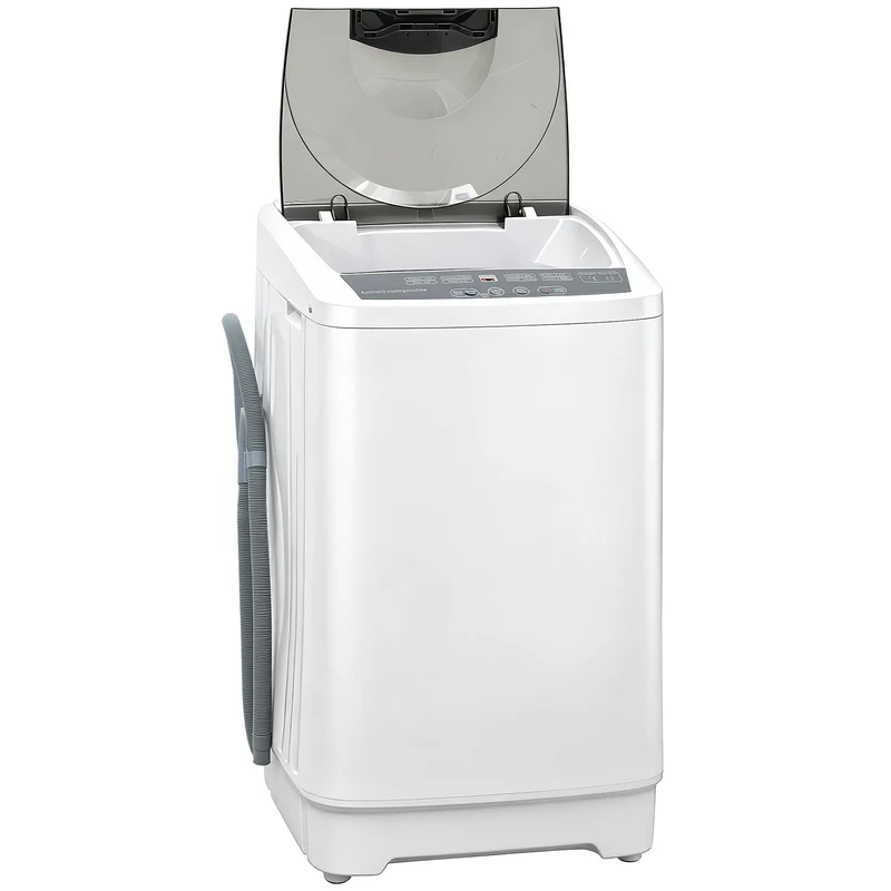 Compact Portable 1.3 Cu Ft Washing Machine with 8 Programs, 6 Levels, White