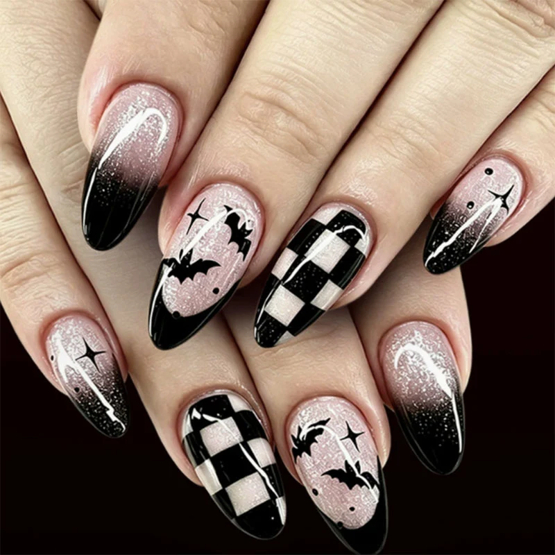 Halloween-Themen Stiletto Druck-On Nägel