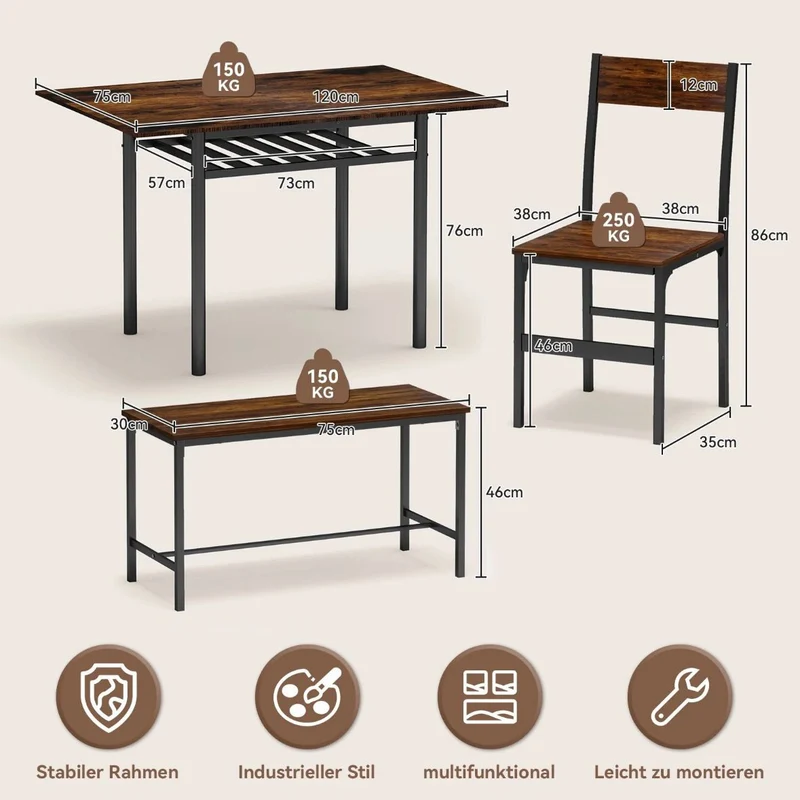 Esstisch 4 Personen Tisch Esszimmer