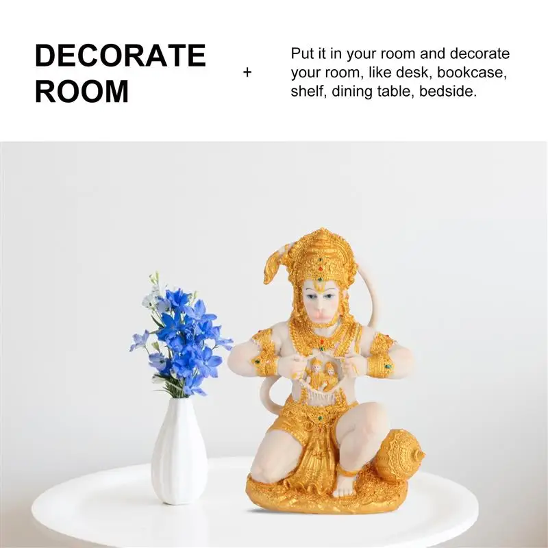 Skanto | 1 Stück Hanuman Buddha Affengott Figur Südostasiatischer Stil Heimskulptur Männer Hanuman Statue Buddha Figur Ornament