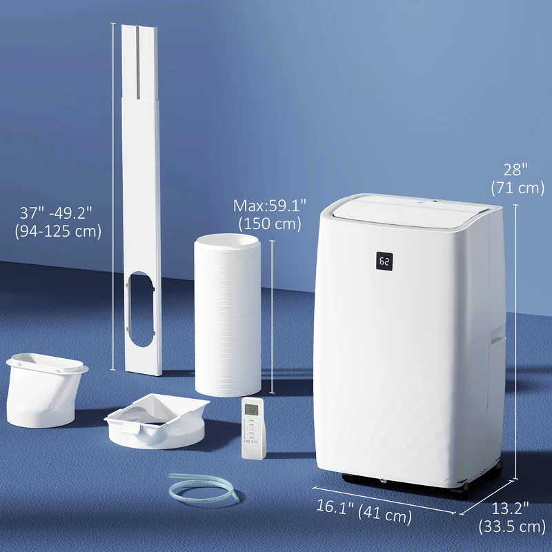 14000 BTU Air Conditioner with Dehumidifier & Auto Sleep Mode, for Room up to 700 Sq. ft