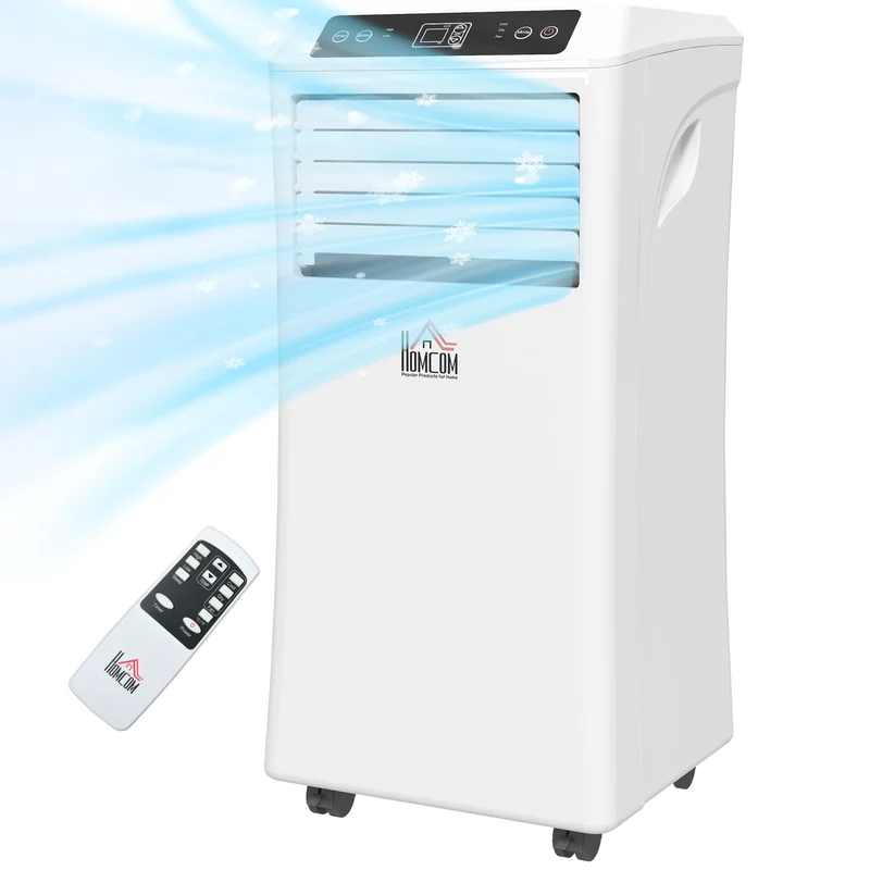 10000 BTU Mobile Air Conditioner w/ Cooling & Dehumidifier for Room up to 441 Sq. ft, White