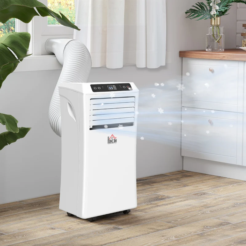 10000 BTU Mobile Air Conditioner w/ Cooling & Dehumidifier for Room up to 441 Sq. ft, White