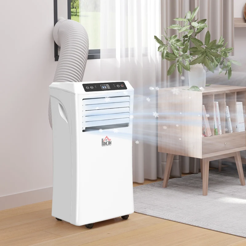 10000 BTU Mobile Air Conditioner w/ Cooling & Dehumidifier for Room up to 441 Sq. ft, White