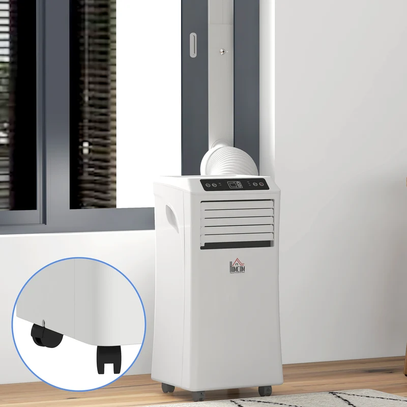 10000 BTU Mobile Air Conditioner w/ Cooling & Dehumidifier for Room up to 441 Sq. ft, White