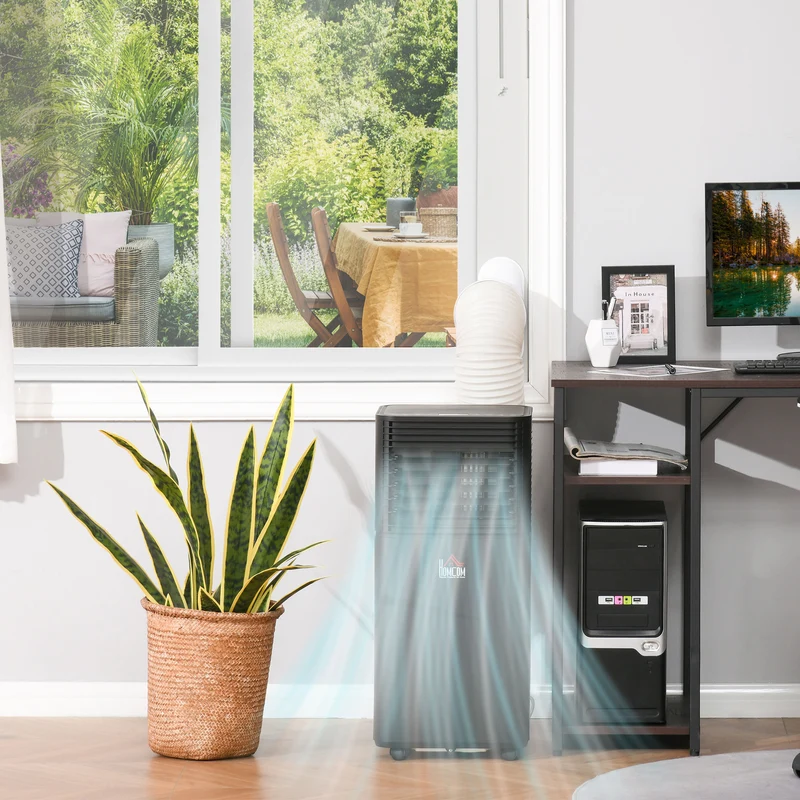 10,000 BTU Portable AC Unit with Dehumidifier & Fan, Rooms up to 441 Sq. ft, Black
