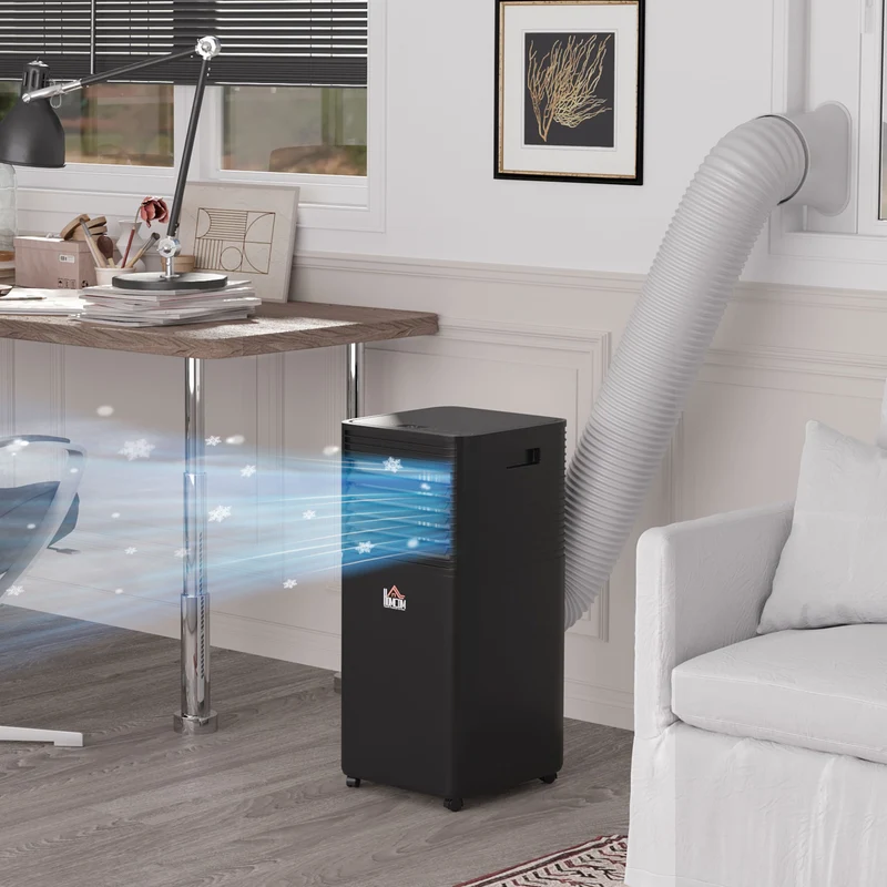 10,000 BTU Portable AC Unit with Dehumidifier & Fan, Rooms up to 441 Sq. ft, Black