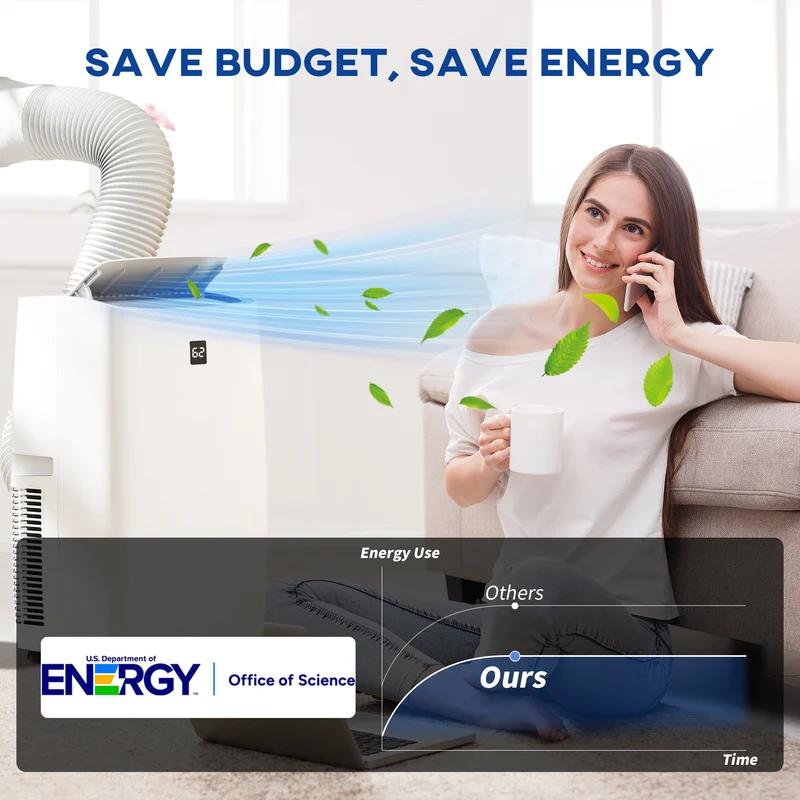 12000 BTU Air Conditioner with Dehumidifier & Auto Sleep Mode, for Room up to 550 Sq. ft